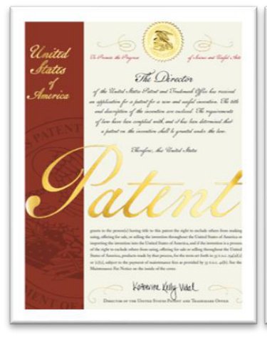 US patent certificate